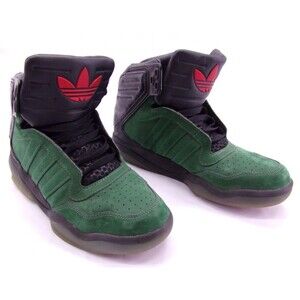 Adidas Shoes Mens 9 Tech Street Mid Originals Green Black Sneakers Q32933